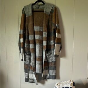 Cozy Plaid Open-Front Cardigan